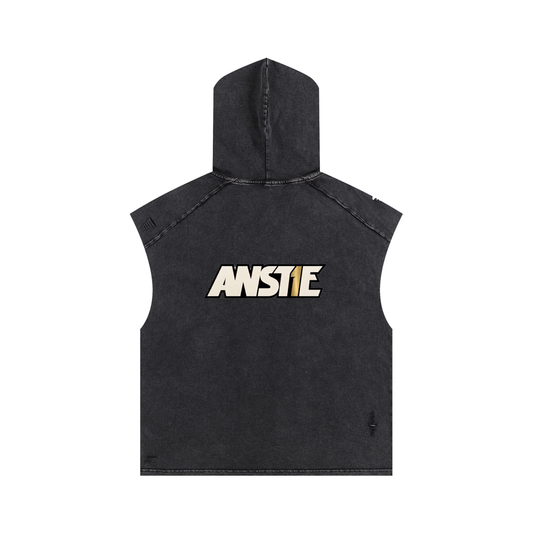 ANSTIE Washed Boxy Hooded Tank Top - Unisex
