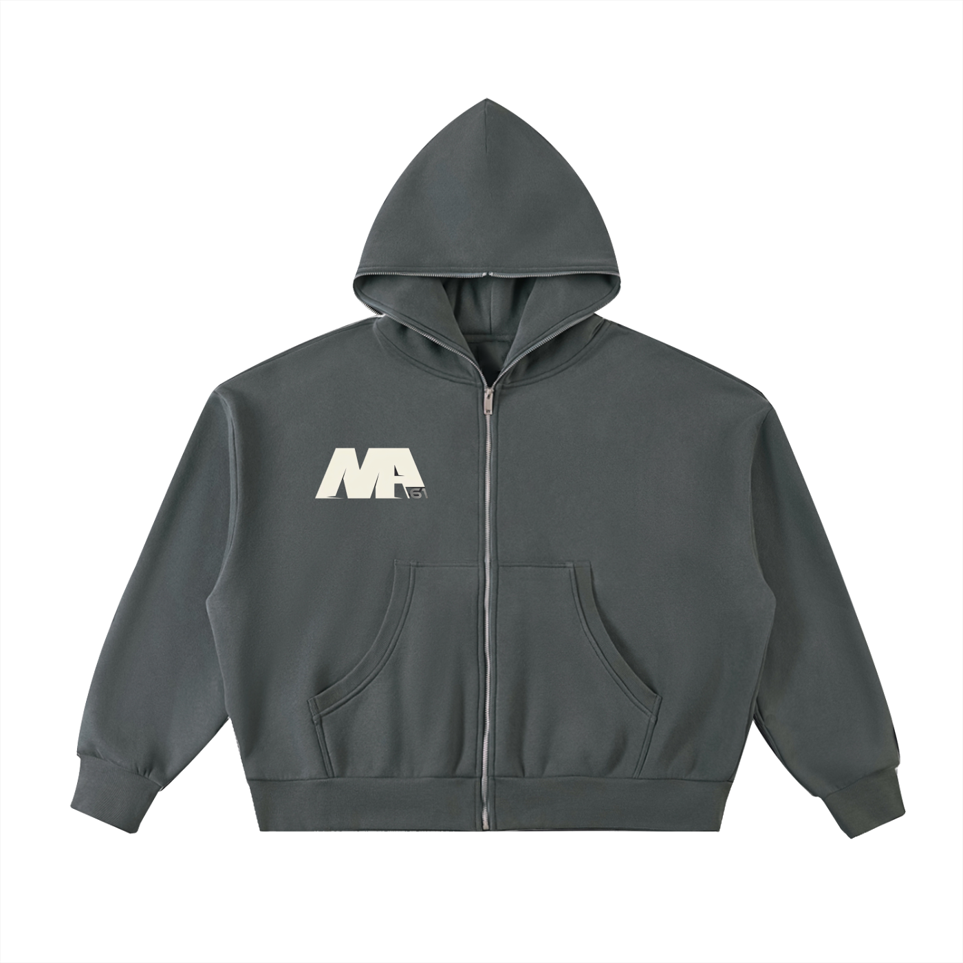 61 Fleeced Full-Zip Boxy Hoodie