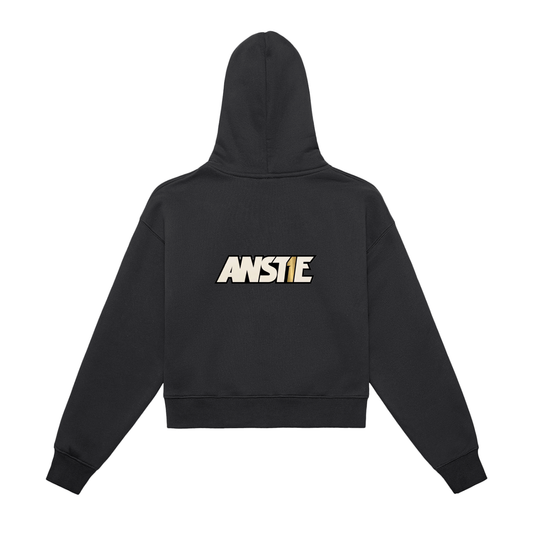 MA99 Fleeced Zip-Up Cropped Hoodie - Womens