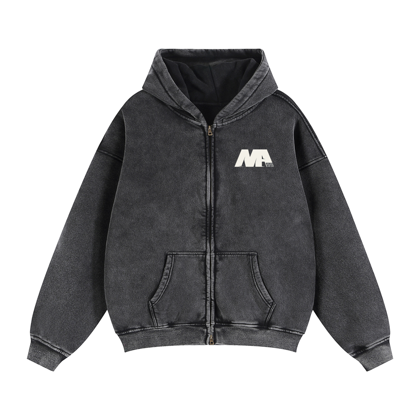 MA99 Zip-Through Boxy Fleece Hoodie - Unisex