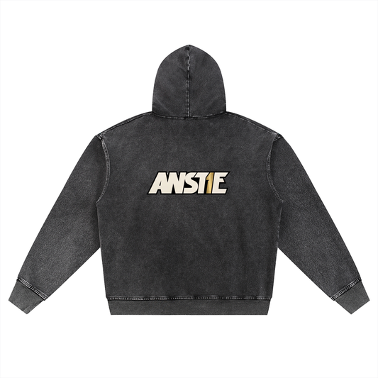 MA99 Snow Wash Oversized Zip-Up Hoodie - Unisex