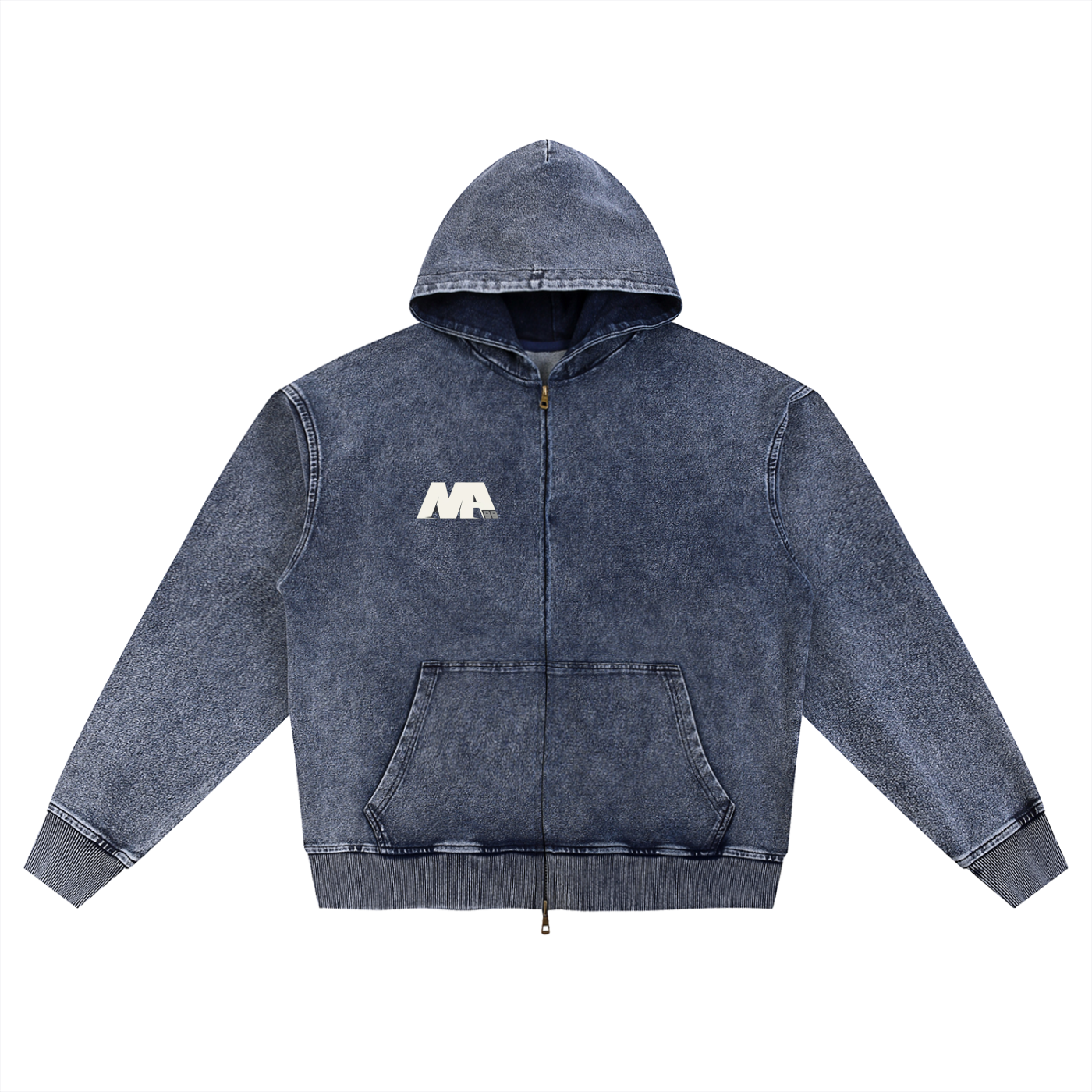 MA99 Snow Wash Oversized Zip-Up Hoodie - Unisex
