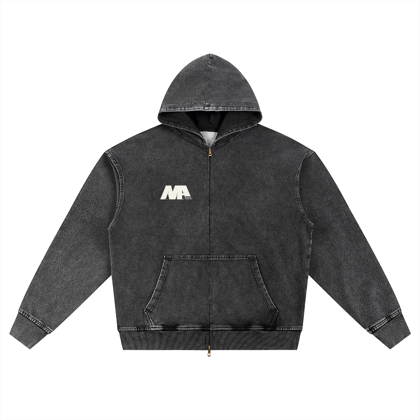MA99 Snow Wash Oversized Zip-Up Hoodie - Unisex