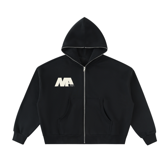 61 Fleeced Full-Zip Boxy Hoodie